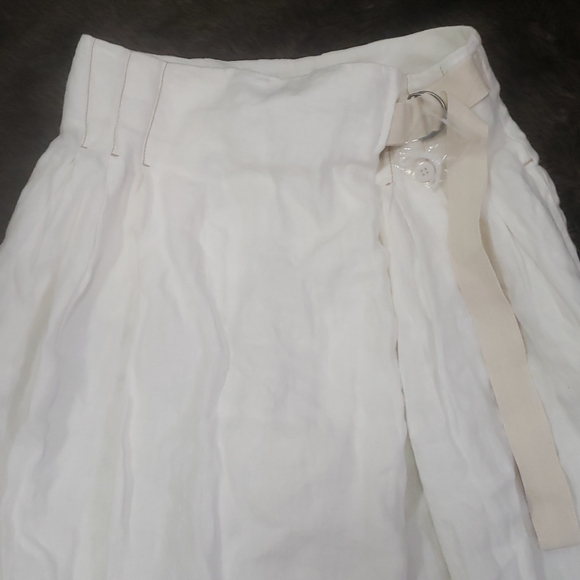 Free People X-Wide Leg White Linen $128  size 0 - Picture 4 of 7